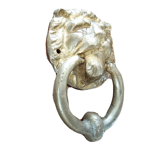 Solid Brass Metal Classical Ornate Lion Head Door Knocker Decorative Antique - Picture 4 of 8